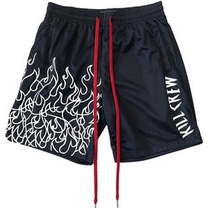 Kill Crew FLAME REGULAR CUT SHORTS - BLACK/ WHITE